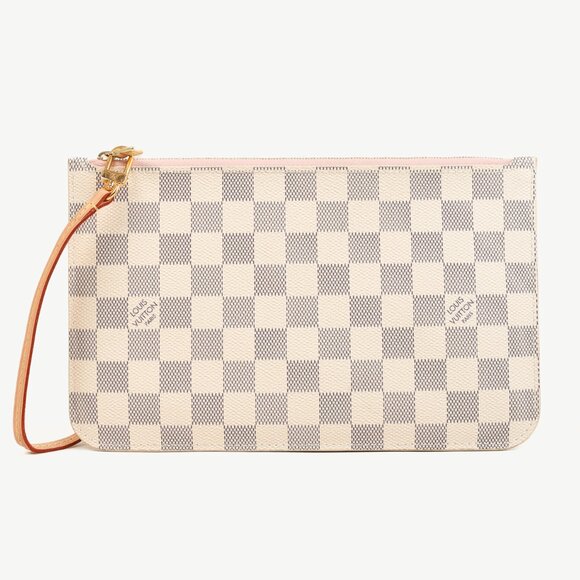 Louis Vuitton Damier Azur Neverfull Pochette Flat Pouch - Picture 1 of 12